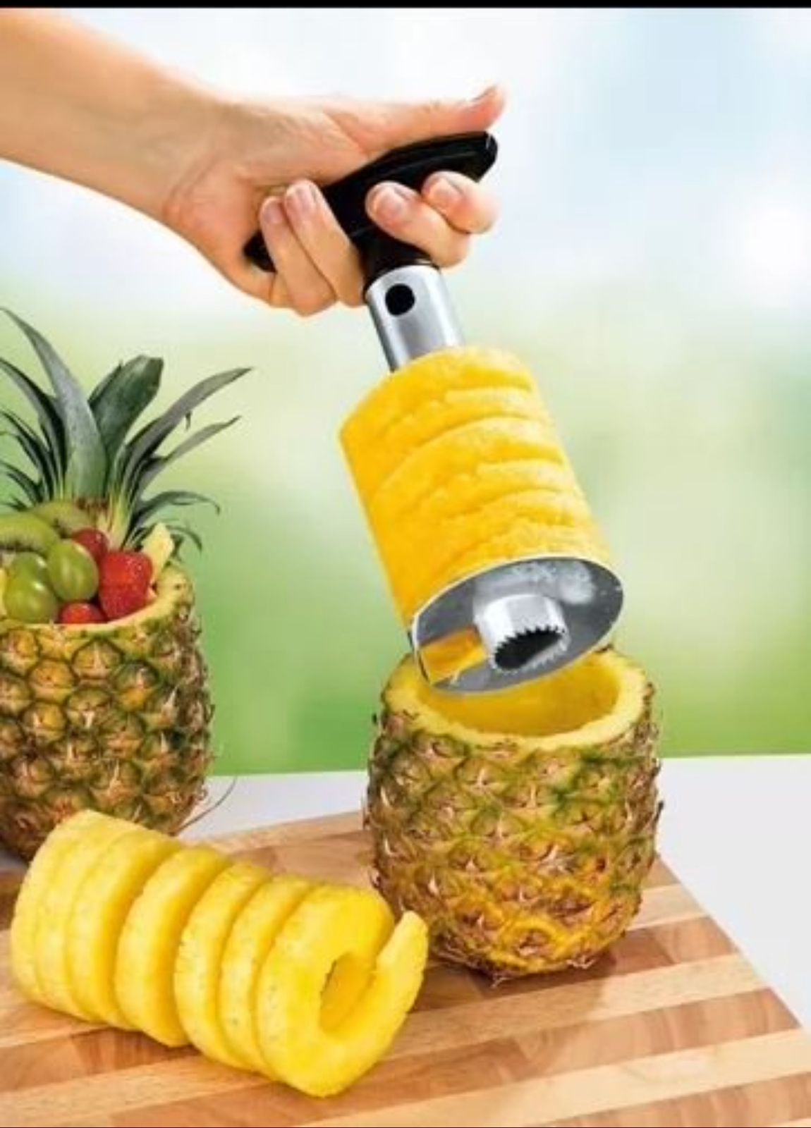 Pelador y Descorazonador de Piña – ¡Corta y Sirve en Segundos!🍍