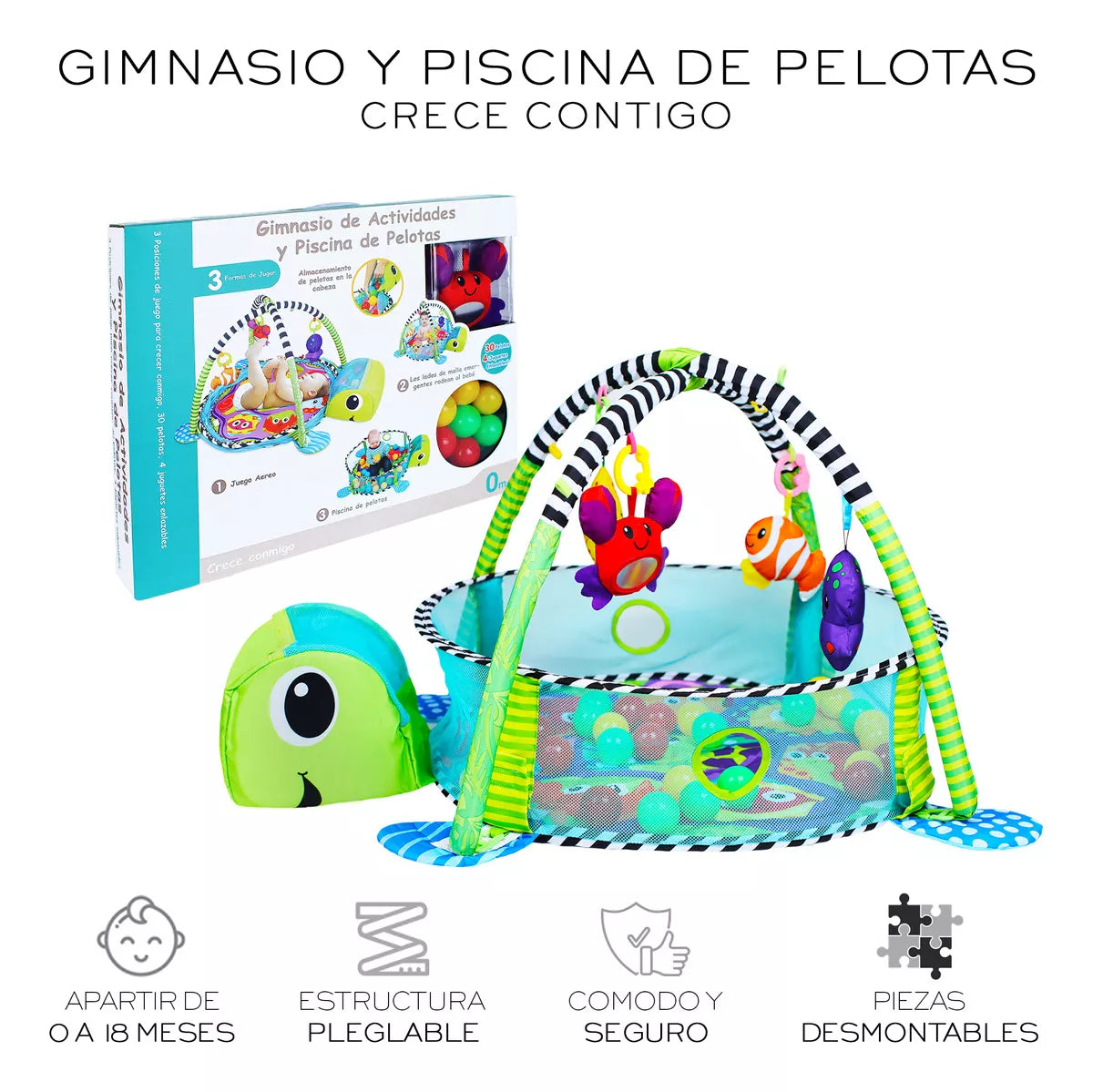 🍼 Gimnasio Infantil Todo en Uno – Juego, Estimulación y Diversión con Pelotas Incluidas