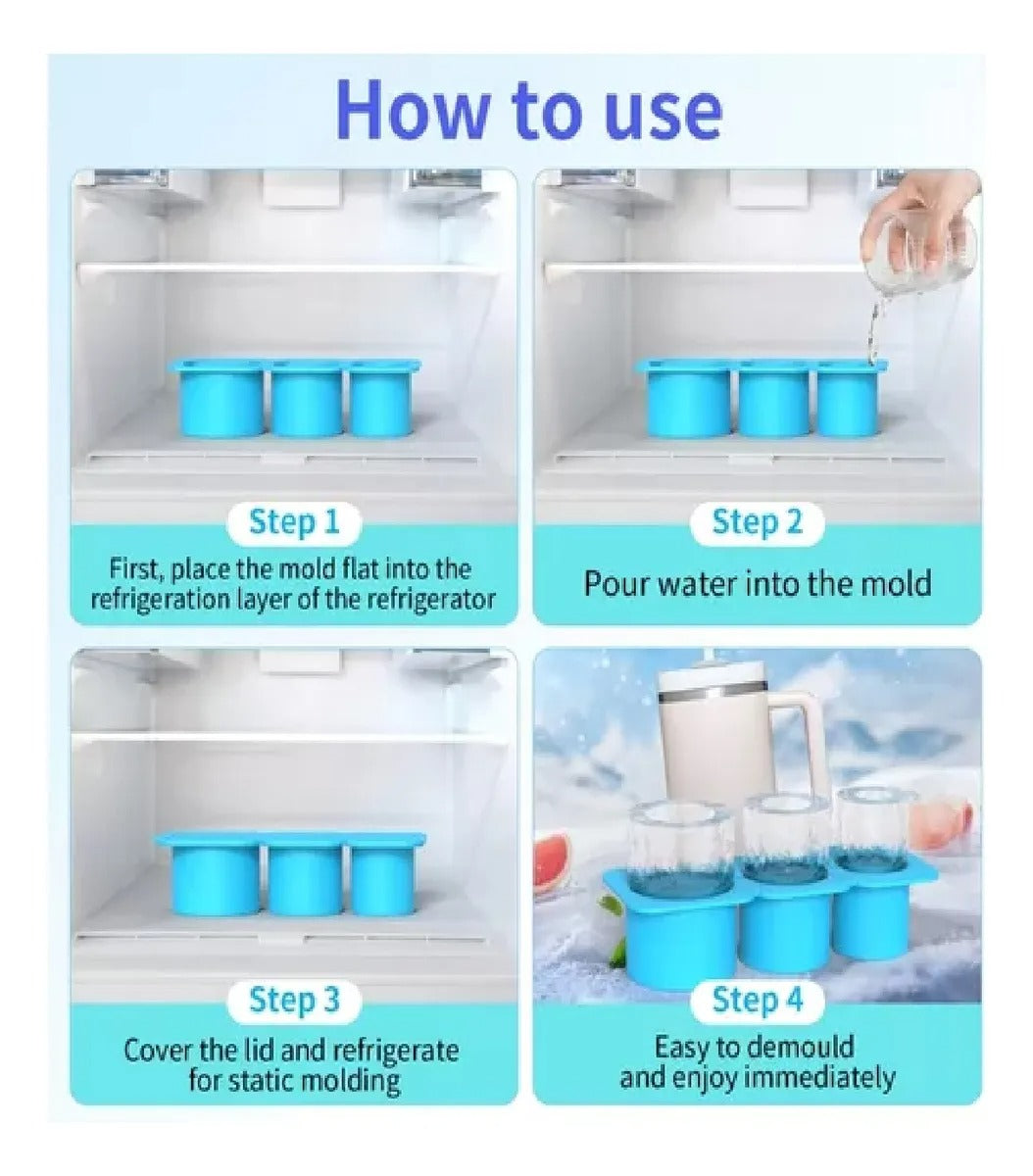 Molde de Hielo Cilíndrico para Vasos Stanley – Enfría Sin Diluir🧊