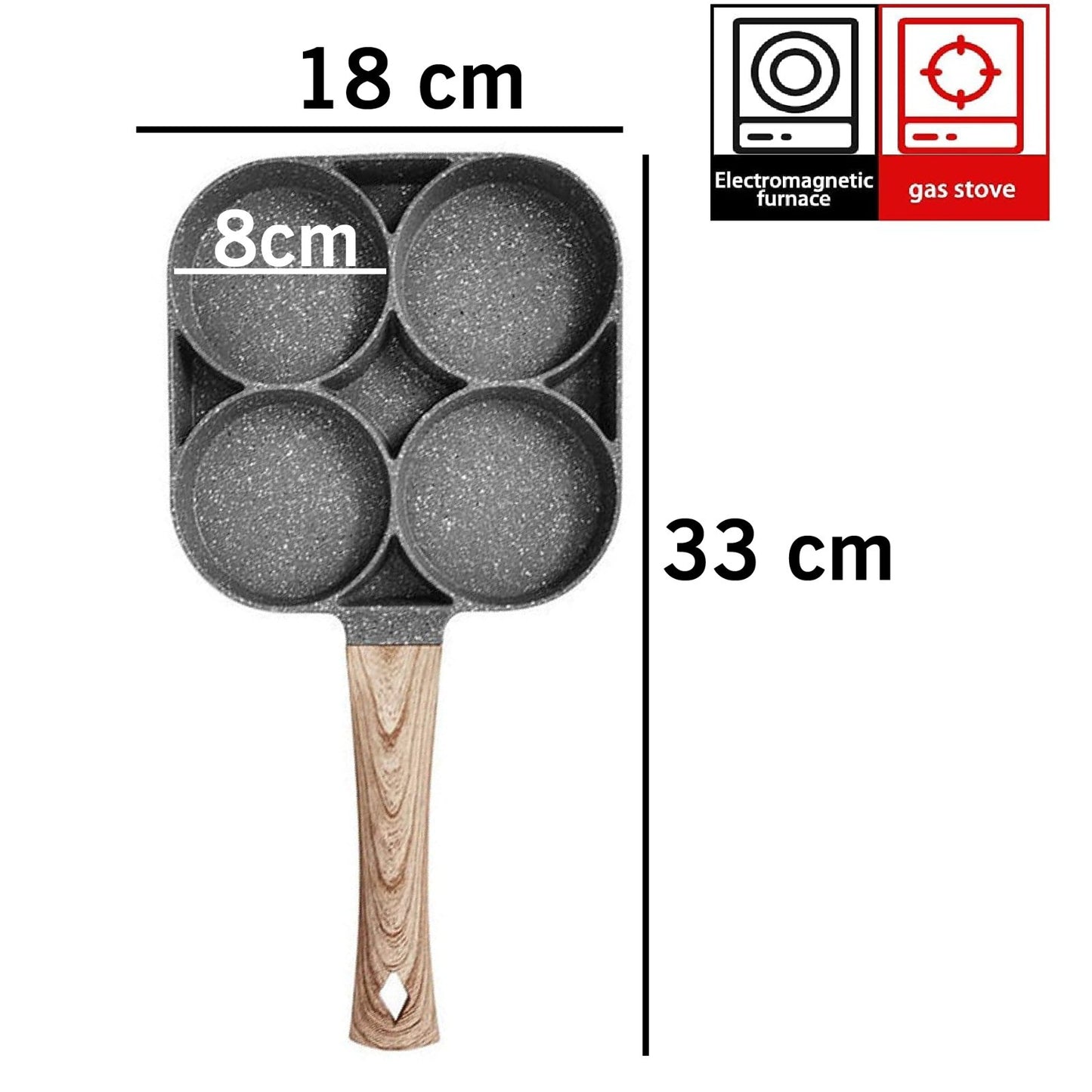 🍳 Sartén Antiadherente 4 Puestos – Cocina Más en Menos Tiempo