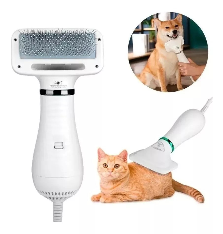 🐾 Cepillo Secador 2 en 1 – Cuida, Desenreda y Seca con Amor