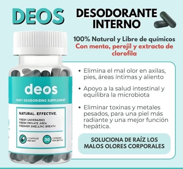 🌿 DEOS – Desodorante Corporal em Cápsulas